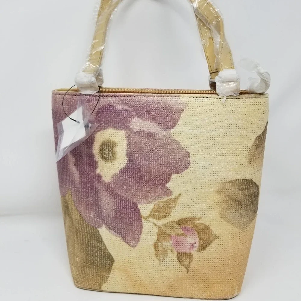 Tropical‎ Hawaiian Woven Floral Handbag Small